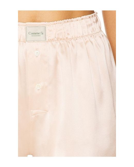 Comme Si White Silk La Boxer Classica Short