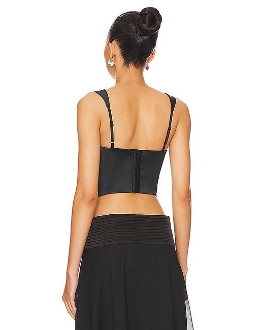 GUIZIO Black Ruched Cup Bustier Top