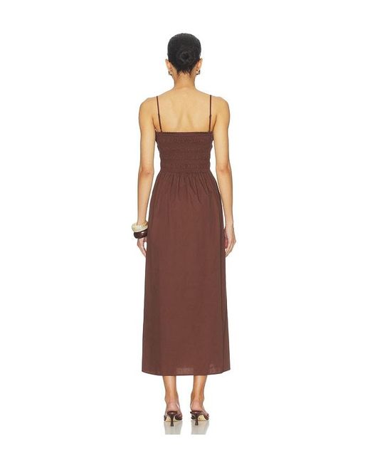 Pistola Brown Bianca Shirred Bodice Dress