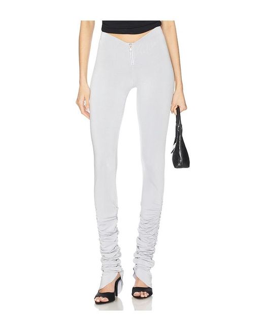 SAMI MIRO VINTAGE White Shirred Zip Pants