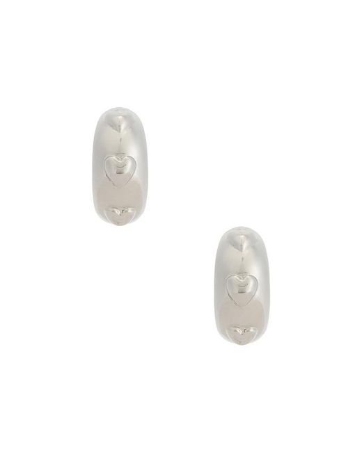 petit moments White Lore Hoop Earrings