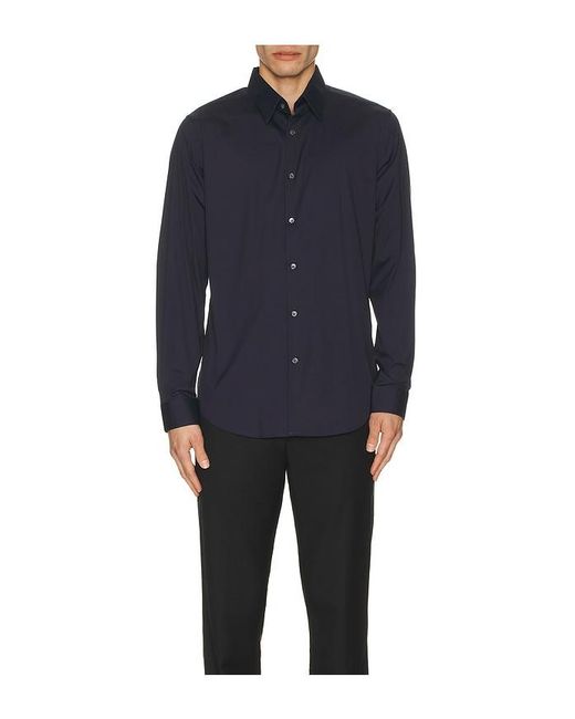 Camisa En Color Azul Marino Talla (También En S, M, Xl/1X, Xxl/2X) Theory de hombre de color Blue