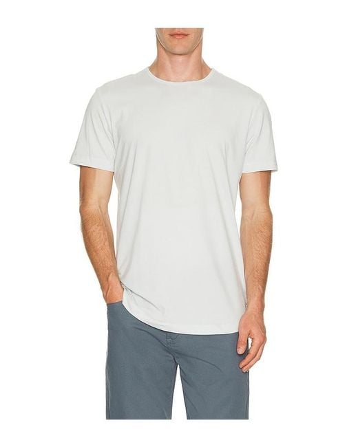Cuts White Curve Hem Tee for men