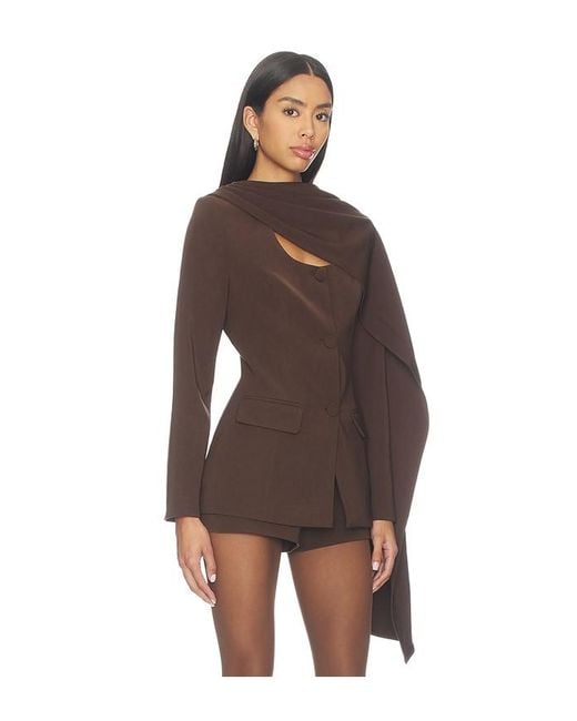 Line & Dot Brown Nimah Scarf Blazer