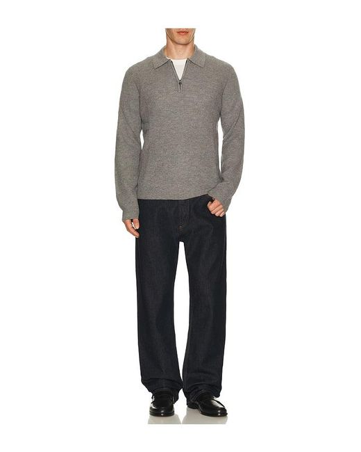 Rails Gray Monty Quarter Zip Polo for men