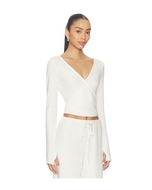 WellBeing + BeingWell White Reed Wrap Top