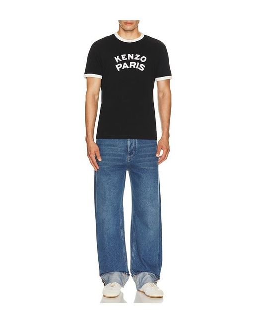 KENZO Black Paris Emblem Slim T-Shirt for men