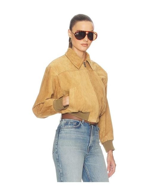 Helsa Blue The Suede Zip Bomber