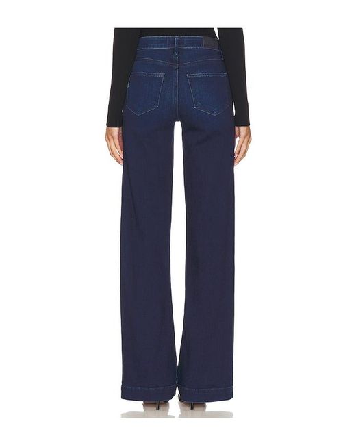 PAIGE Blue Leena Petite Wide Leg Jeans