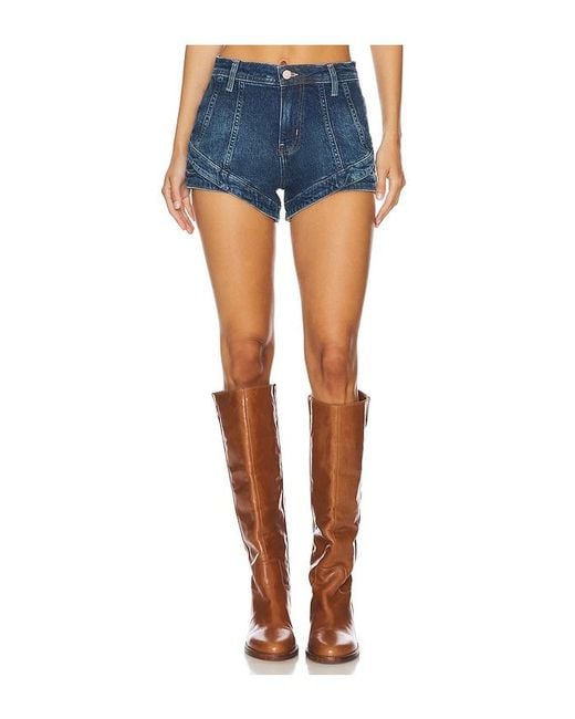 Free People Blue X We The Free Crvy Mona High Rise Shorts