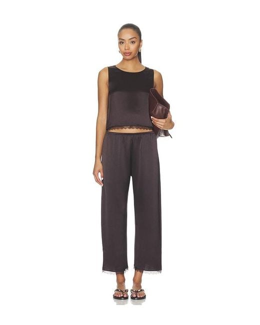 Leset Blue Barb Lace Crop Pant