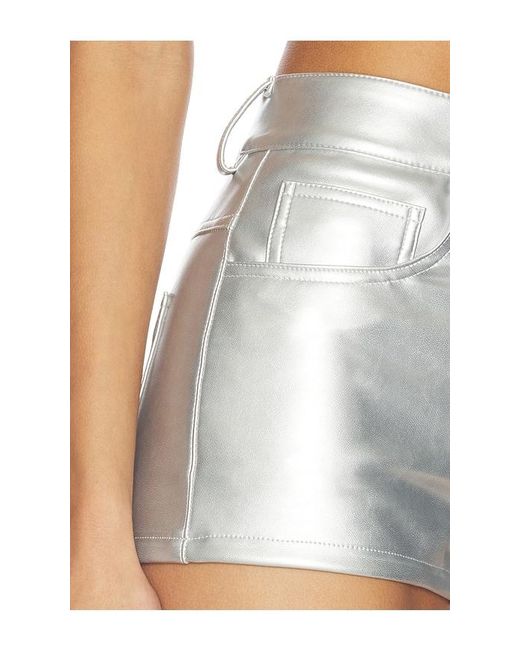 Norma Kamali White High Waist Jean Short