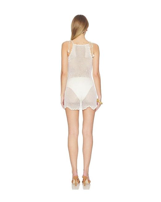 MY BEACHY SIDE White Isla Hand-crocheted Mini Dress