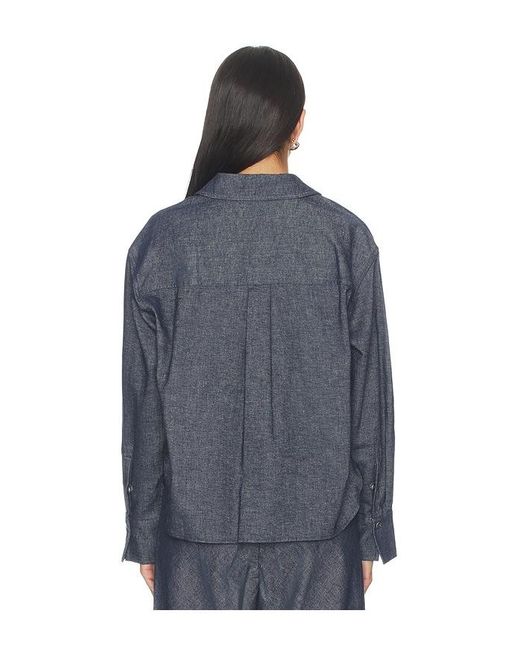 Vince Blue Cropped Long Sleeve Shirt