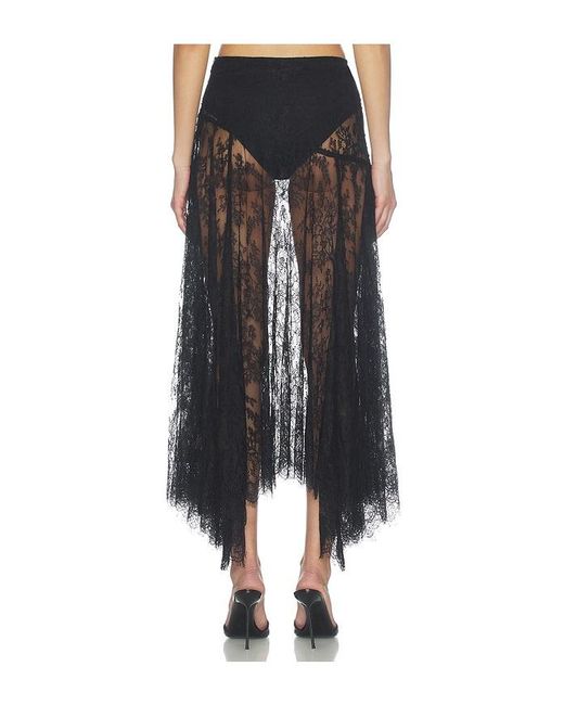 Lovers + Friends Black Alegra Midi Skirt