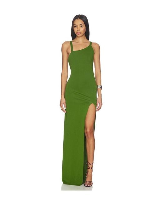 The Attico Green Long Belted Dress