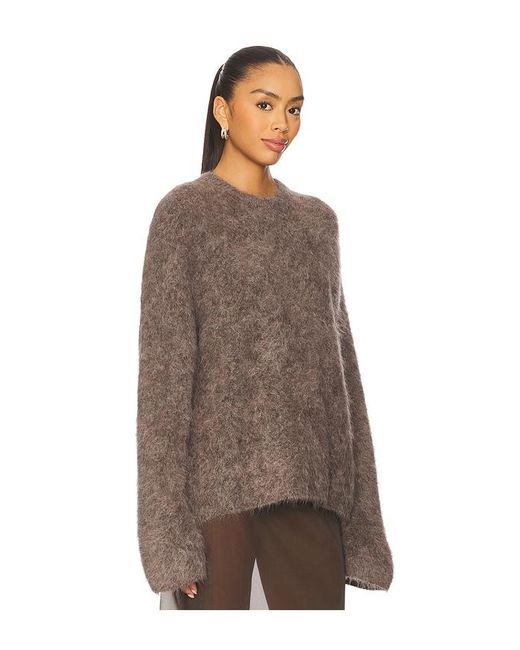 Soft Goat Brown Alpaca Crewneck Pullover