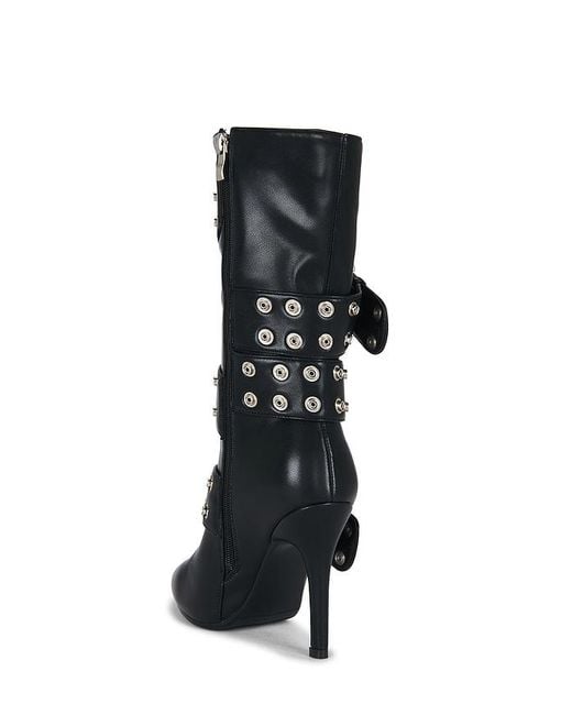 Nii HAI Black Slouch Buckle Boot