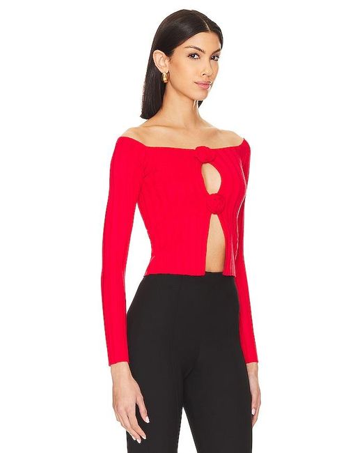 Lovers + Friends Red Liora Rosette Sweater