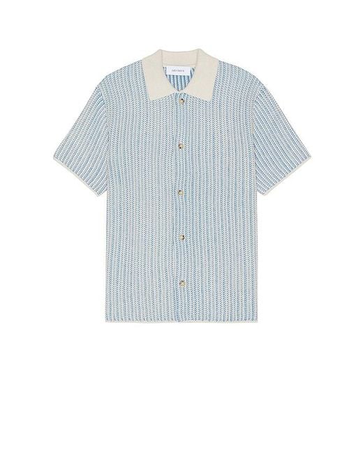 Les Deux Blue Easton Knitted Shirt for men