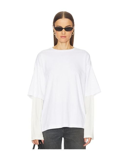 GRLFRND White Layered Long Sleeve Tee