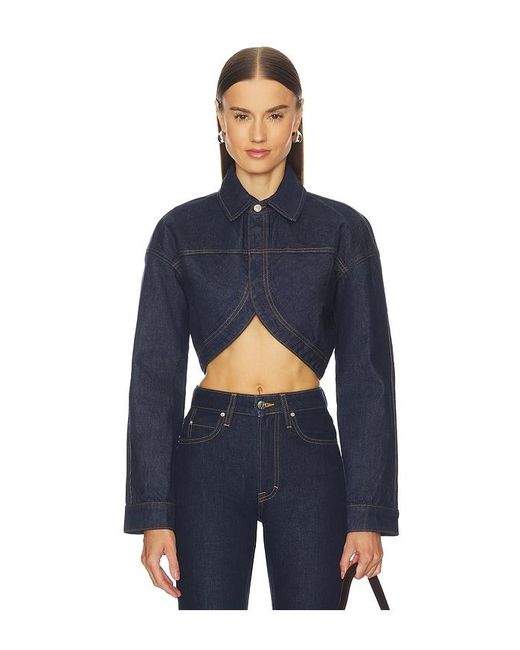 GRLFRND Blue Ella Cropped Jacket