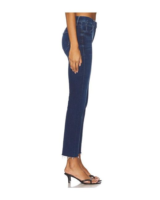 Mother Blue The Mid Rise Dazzler Ankle Fray Jeans