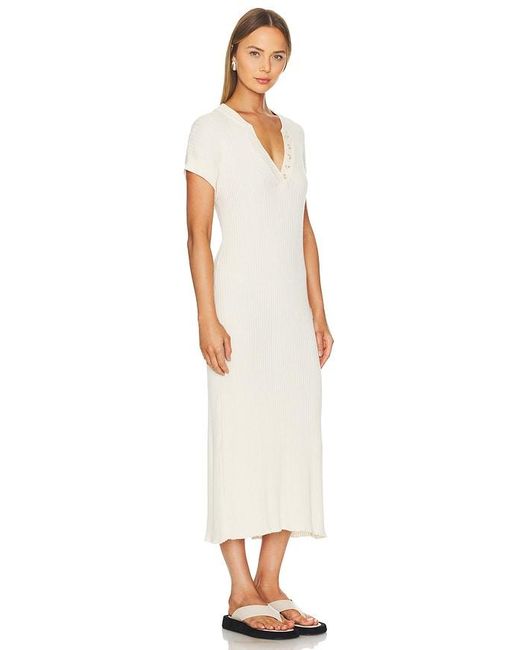 Varley White Aria Knit Midi Dress