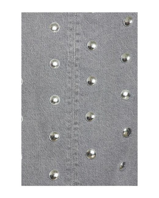 Cinq À Sept Gray Studded Denim Harriet Jacket