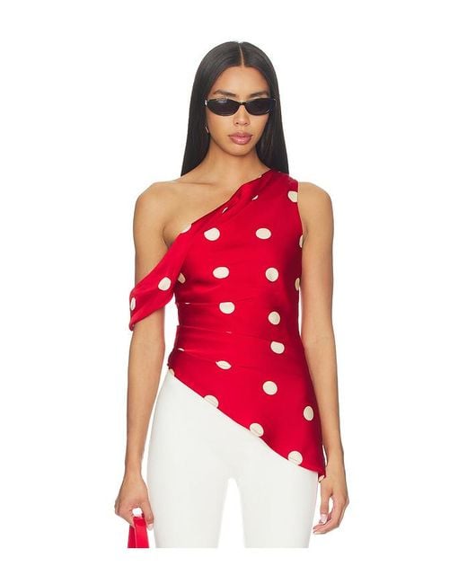 MORE TO COME Red Mindy Off Shoulder Top