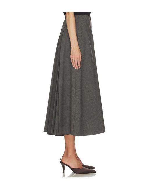 Helsa Gray Wool Blend Pleated Skirt
