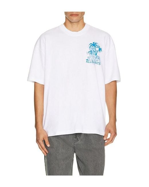 AllSaints White Bulldog Short Sleeve Tee for men
