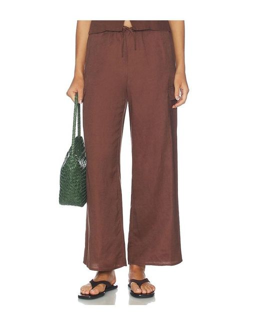 Onia Brown Air Linen Cargo Pant