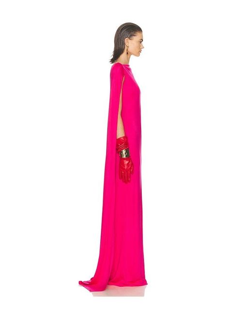 Helsa Pink The Alva Caped Jersey Dress