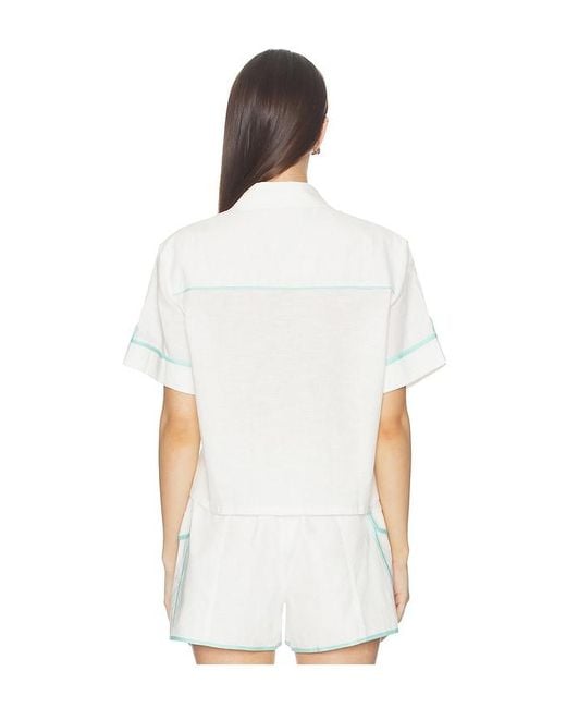 Kulani Kinis White Cropped Button Up Shirt