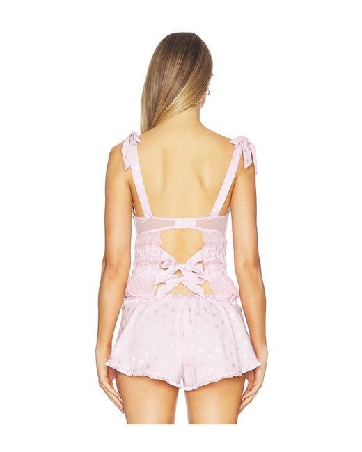 For Love & Lemons White Slotted Hearts Bustier