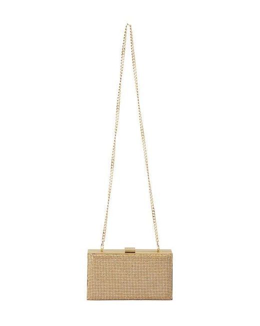 Olga Berg Natural Stef Crystal Box Clutch