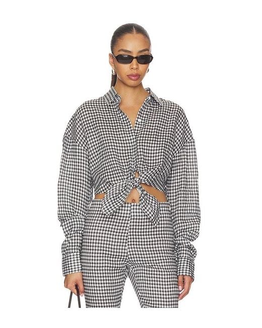 AEXAE Multicolor X Revolve Linen Shirt Tie Top