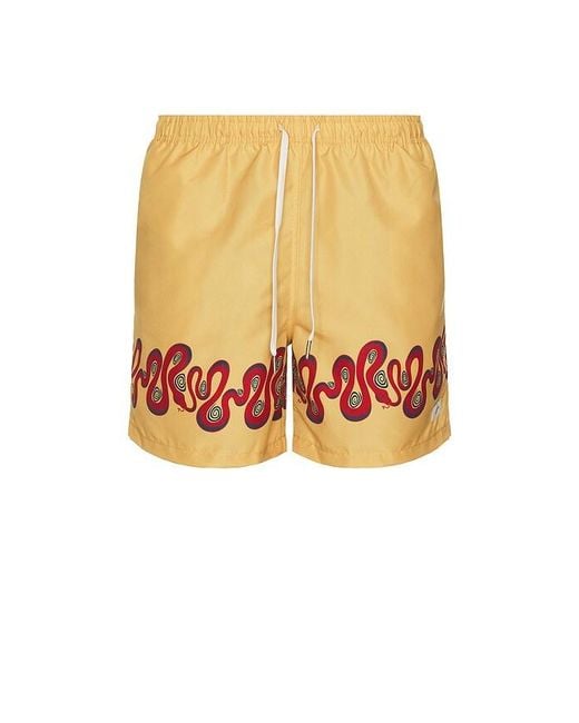 Bather White Ochre Dizzy Boa Swim Trunks for men