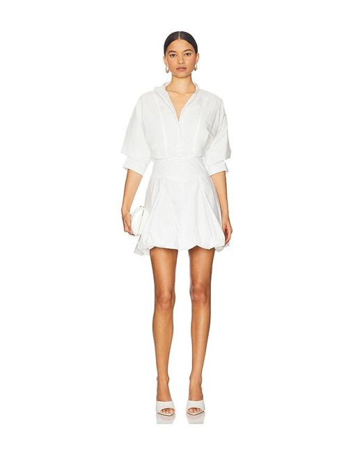Jonathan Simkhai White Effie Bubble Mini Dress