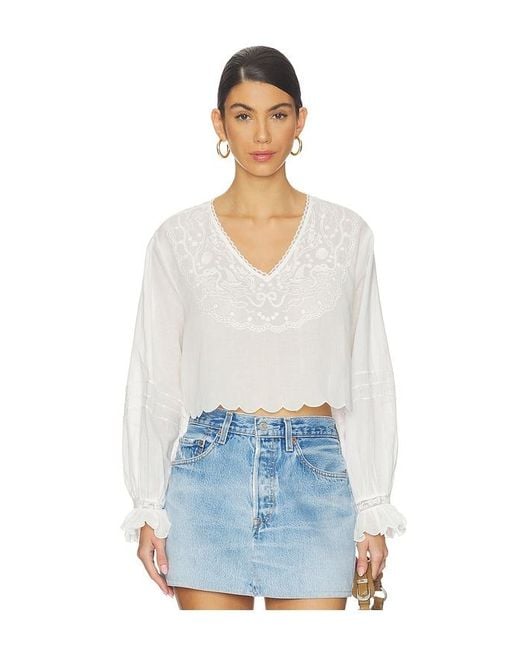 For Love & Lemons White Agnes Blouse