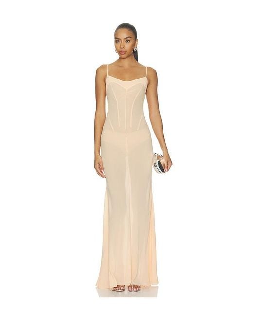 Anna October Natural Janet Slip Dress With Draped Bust