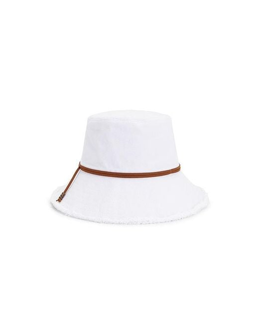 Hat Attack White Fringed Bucket Hat