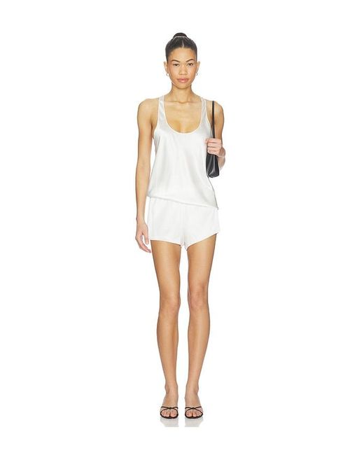 ÉTERNE White Silk Hedi Top