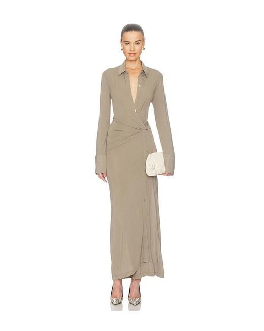Helmut Lang Natural Twisted Shirt Dress