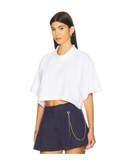 Cropped Polo T-Shirt En Color Blanco Talla (También En M, S, Xl, Xs) Alexander Wang de color White