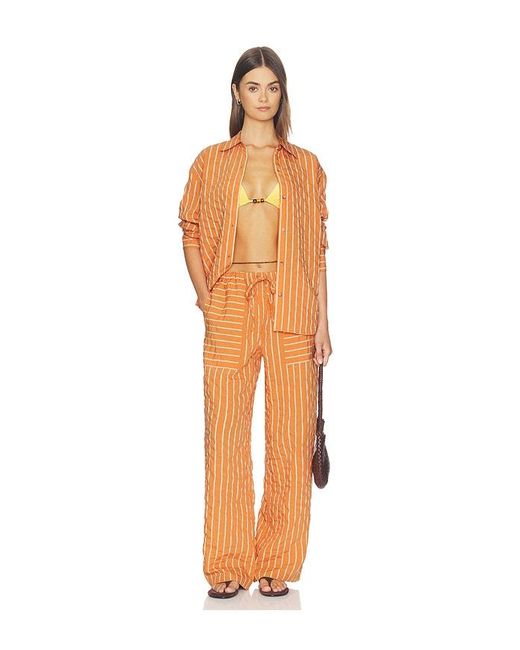 La Ligne Orange Oversized Button Down Shirt