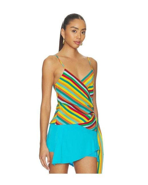 Simon Miller Blue Marlowe Crepe Tie Tank Top