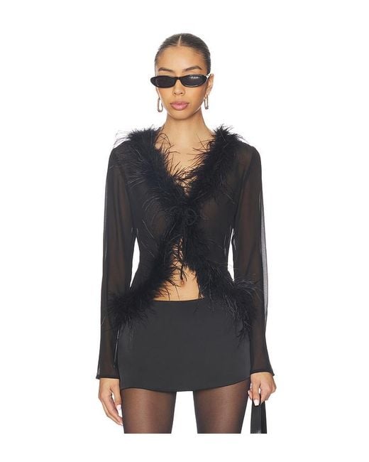 MORE TO COME Black Justine Top