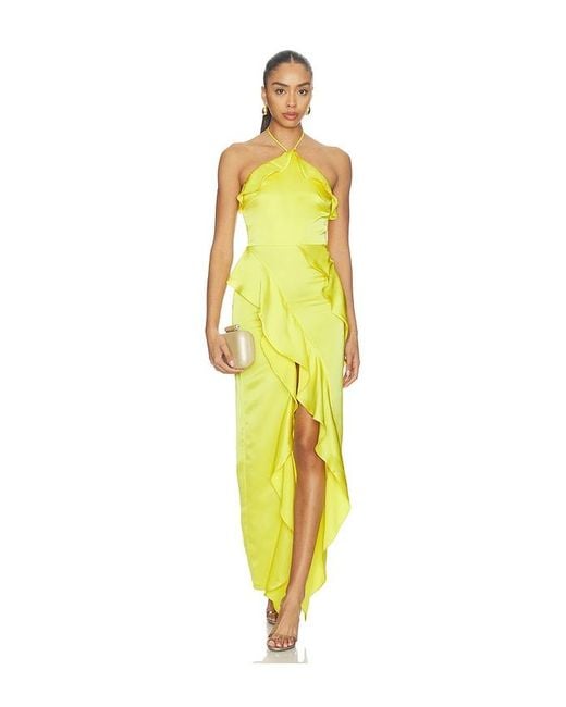 Amanda Uprichard Yellow Alessandra Maxi Dress
